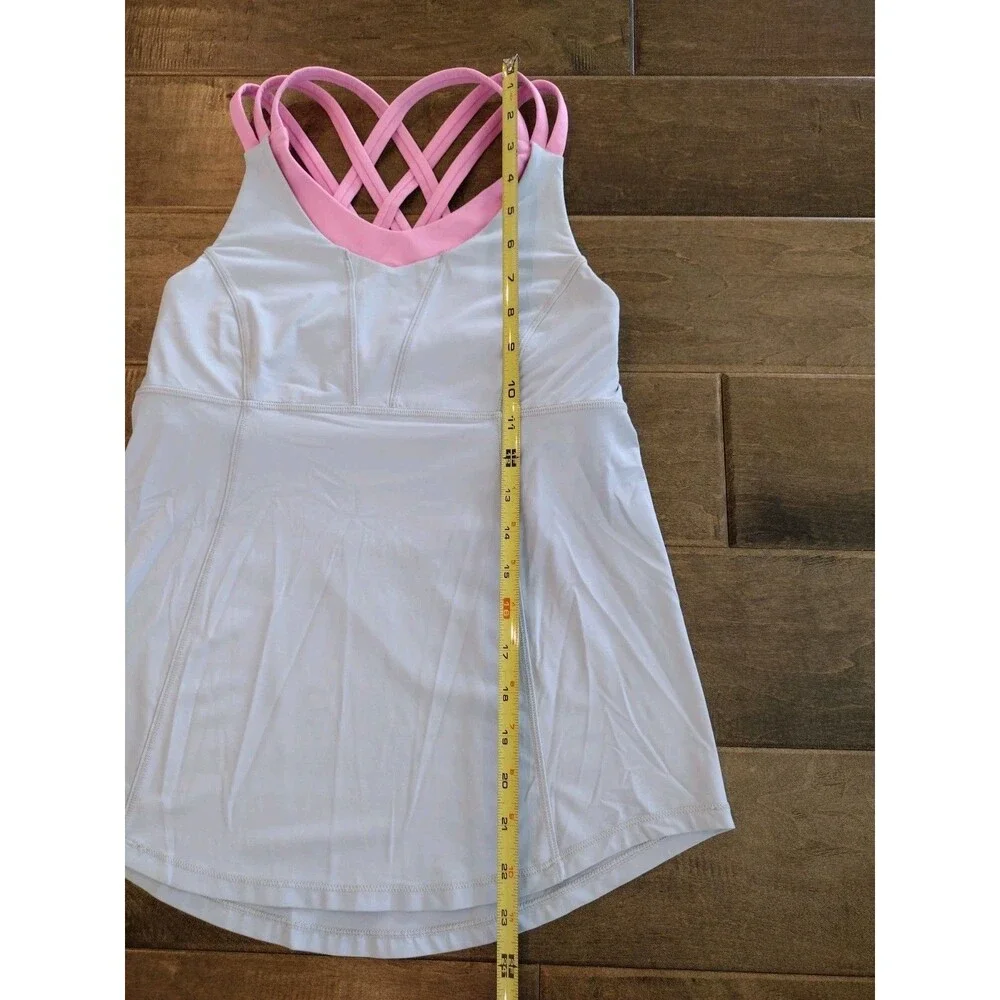 LULULEMON Women's gray pink Best The Heat Tank Top w/ racerback sports bra - 6